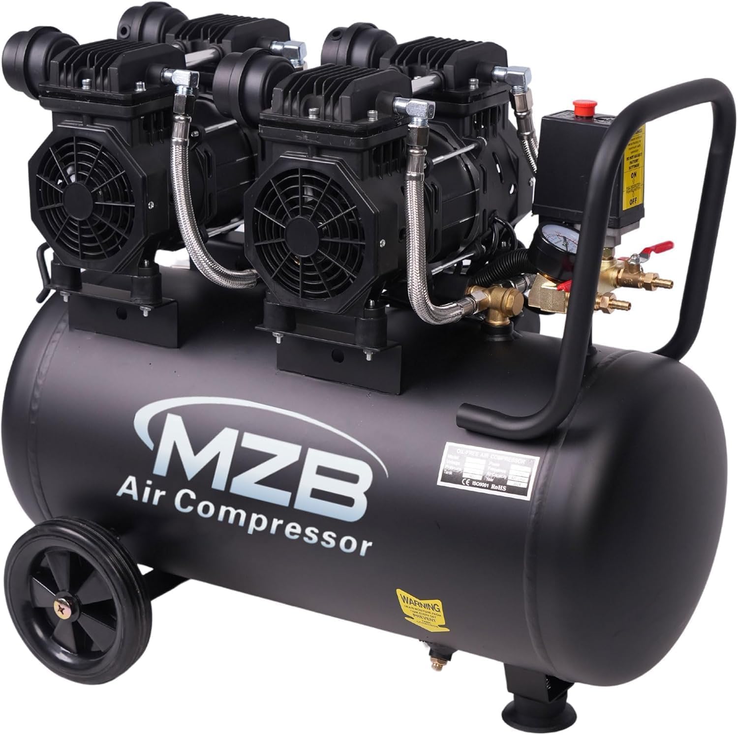 MZB air compressor with 13-2 gallon tank for steady power during projects.