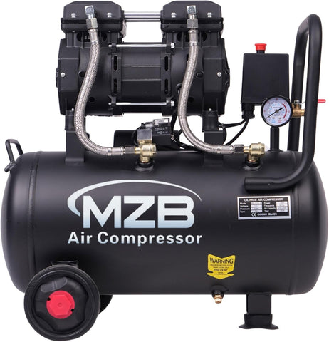 MZB air compressor front view highlighting compact design for mobile workshops.
