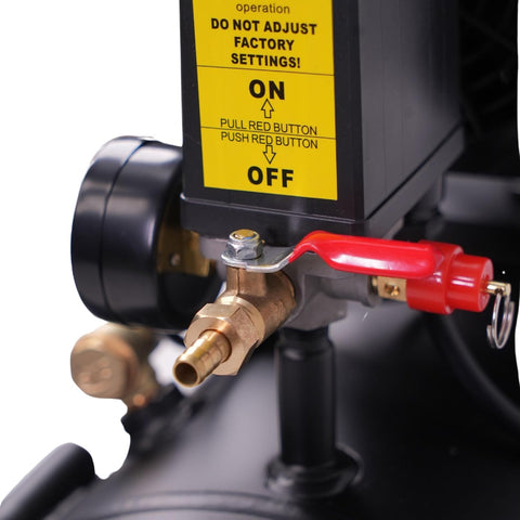 Quiet operation at 70 dB suitable for spray painting and silent workshop tasks.