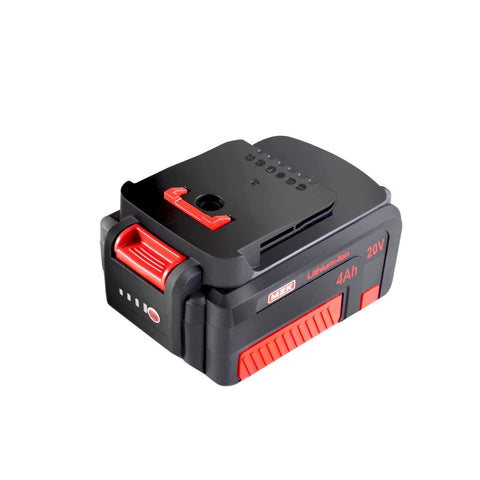 MZK 20V battery front view, compatible with all MZK 20V tools for extended runtime.