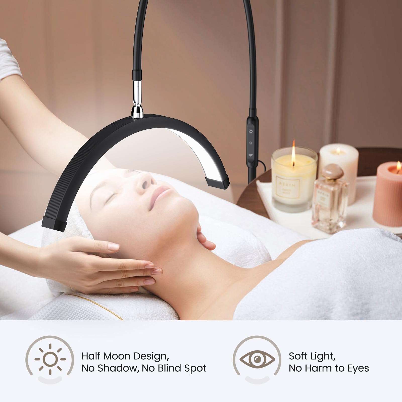 Mznoo Lash Light 180-degree head tilt for precise angles