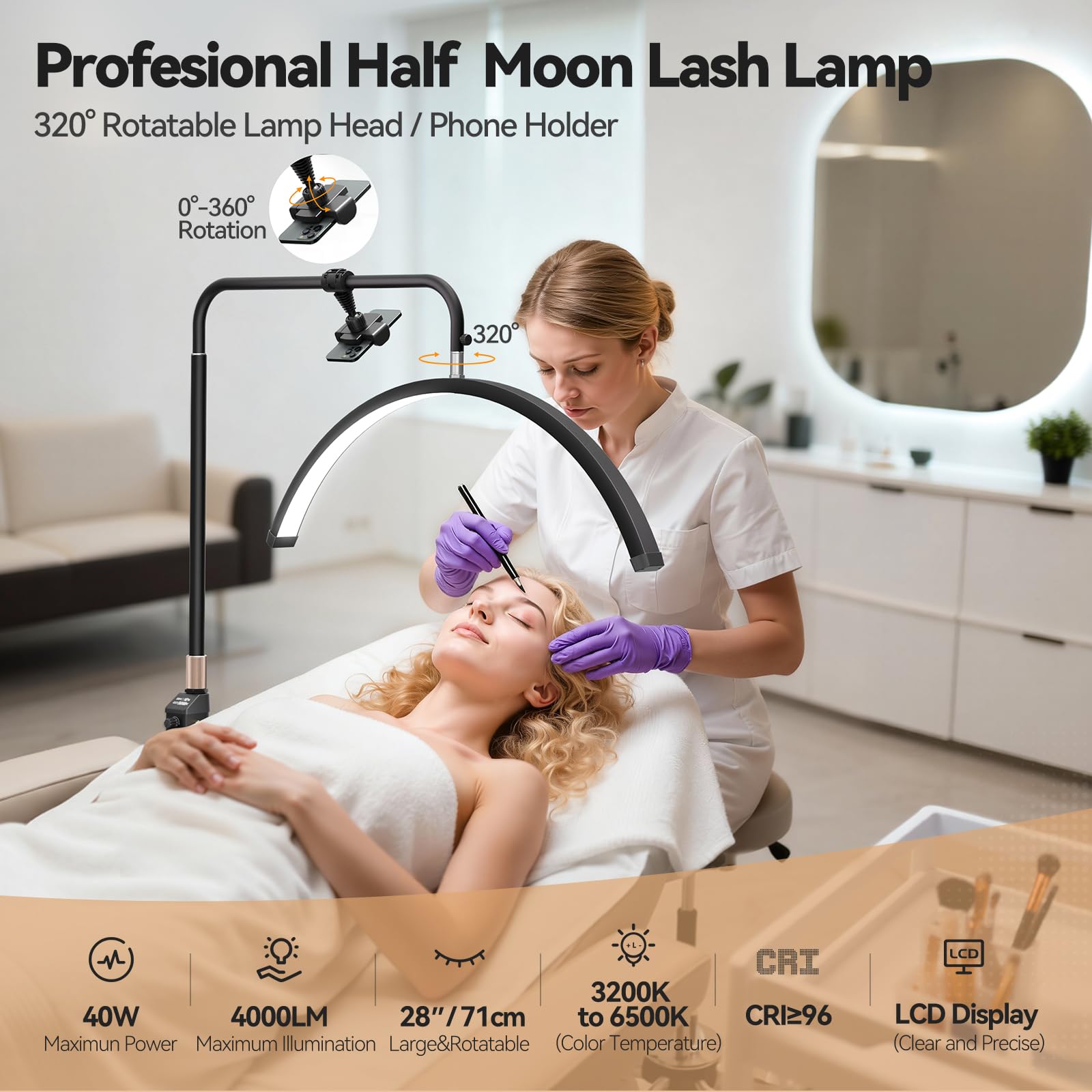 Mznoo Lash Light provides 34 color temperatures from warm to cool.