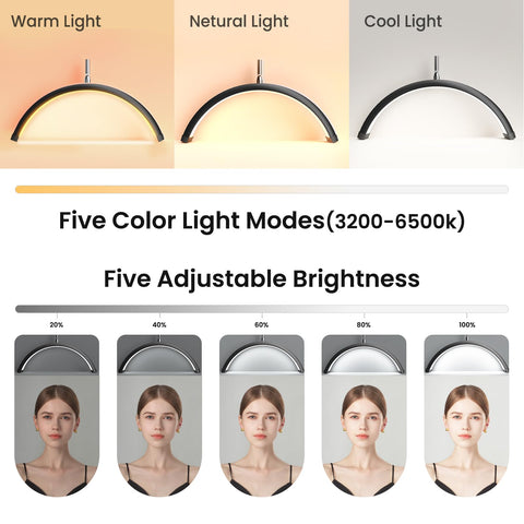 Mznoo Lash Light color temperature control for natural tones
