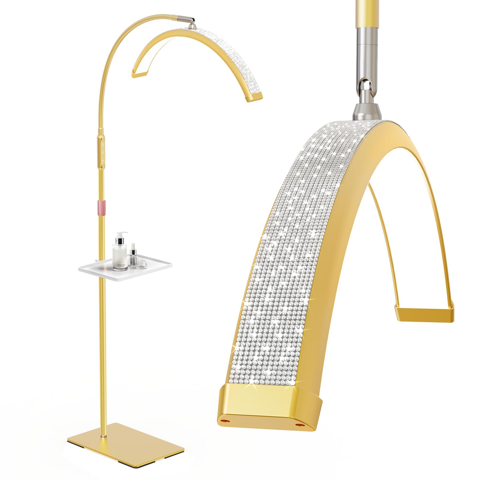 Mznoo lash light with diamond half-moon provides precise eyelash extensions visibility.
