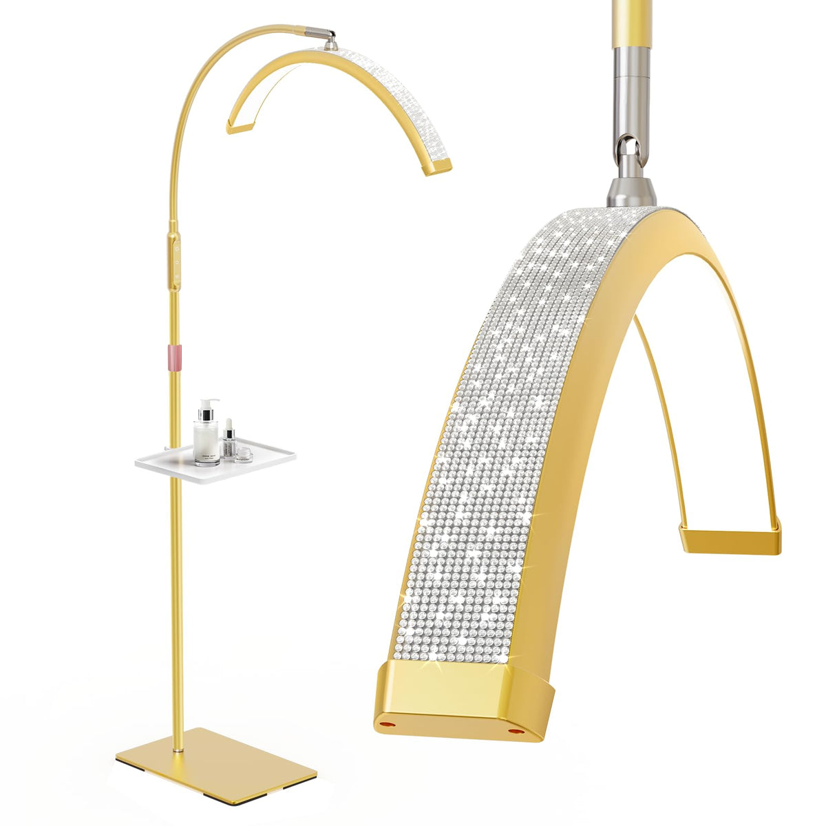 Mznoo lash light with diamond half-moon provides precise eyelash extensions visibility.