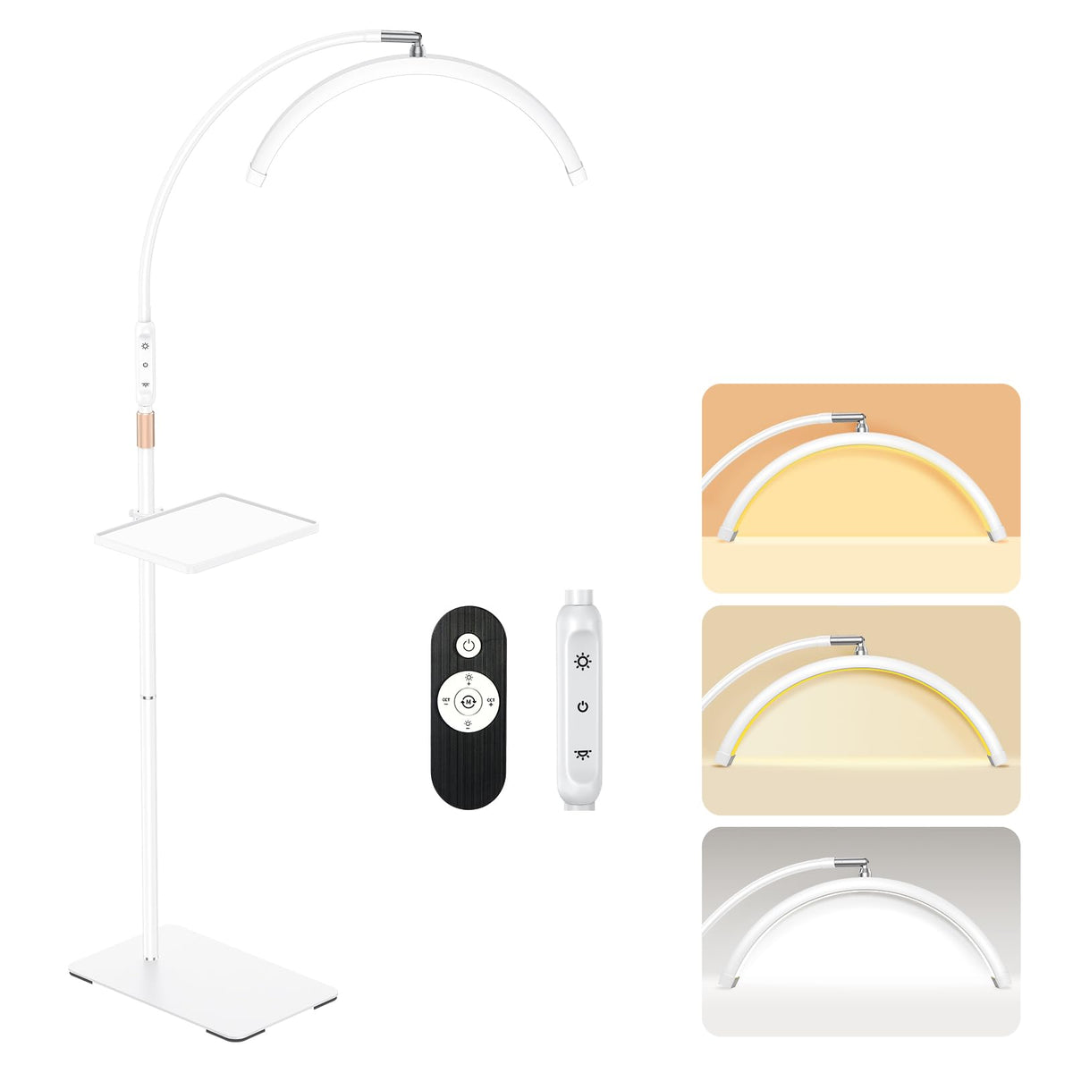 Mznoo Lash Light half-moon lamp provides shadow-free illumination for precise lash work.
