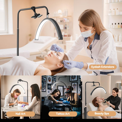 Mznoo Lash Light height adjusts from 43.3 to 70.8 inches.