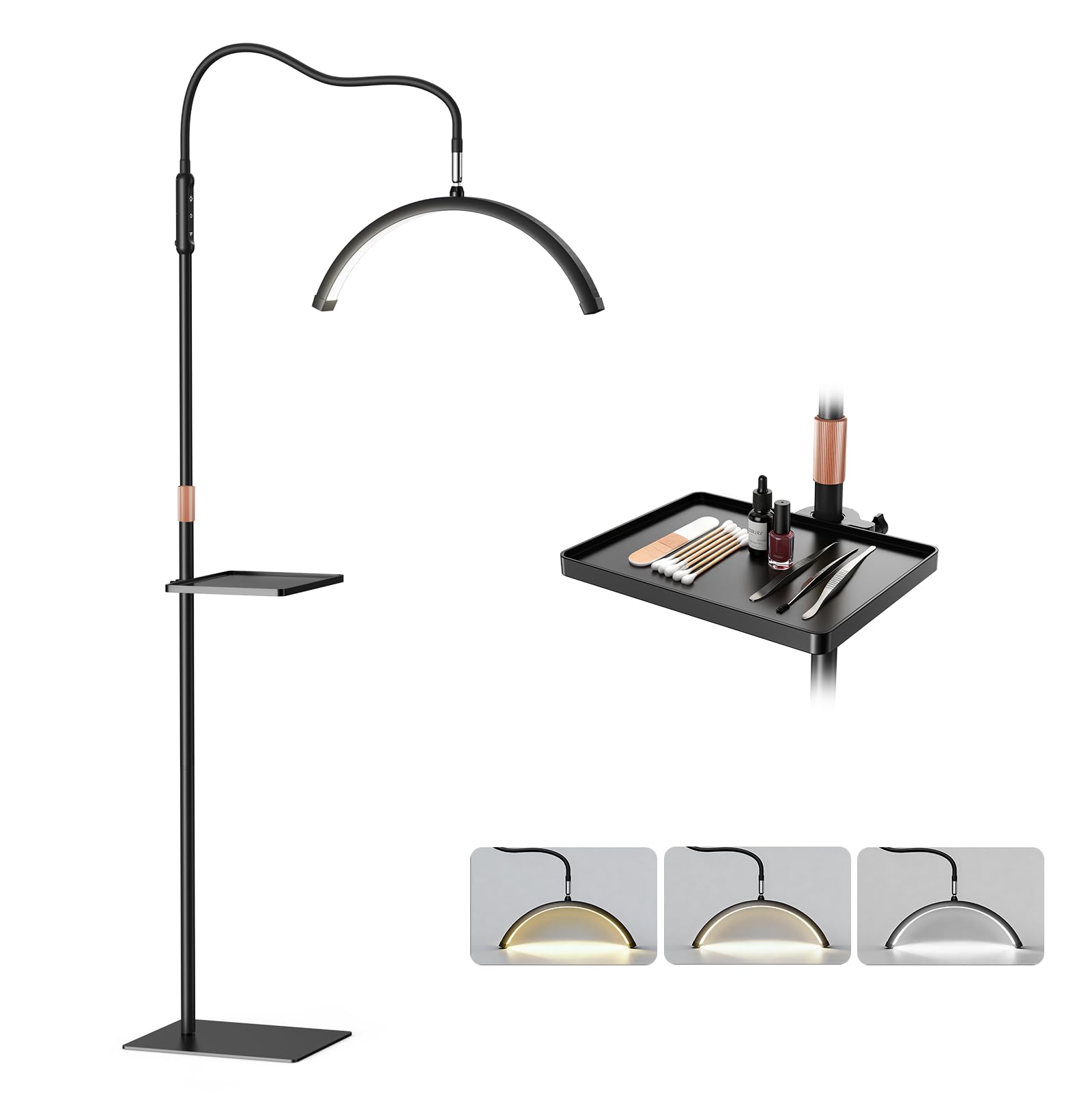 Mznoo Lash Light sturdy metal base ensures stability during sessions