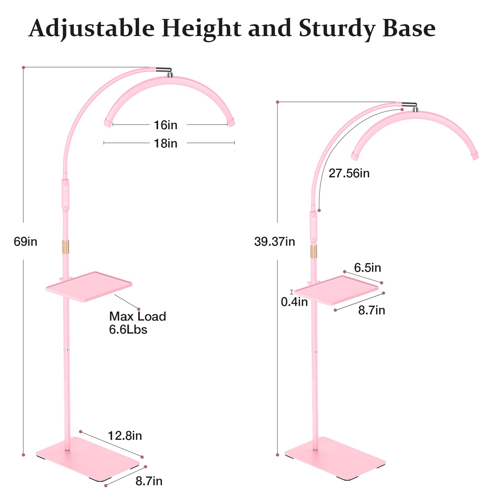 Mznoo Lash Light enables 180-degree vertical tilt for flexible positioning.