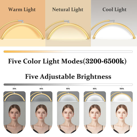Mznoo shadow-free light with high color rendering for accurate lash and brow tasks