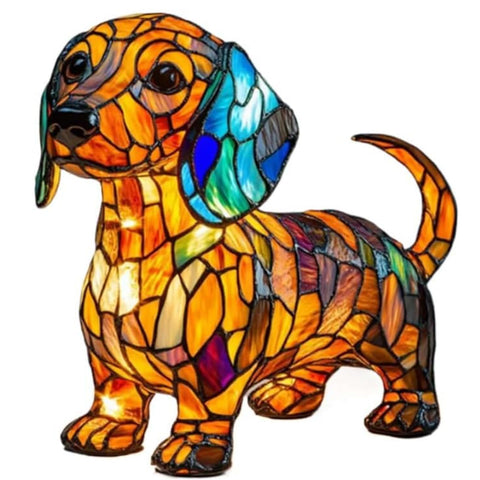 MZU dachshund lamp accents living spaces with whimsical charm.