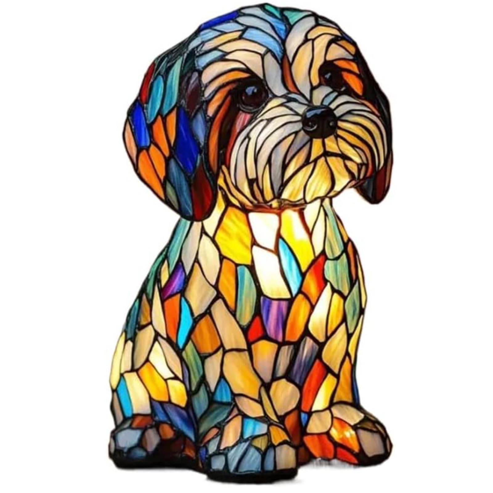 MZU Malta Dog Lamp with retro resin finish brightens cozy spaces.