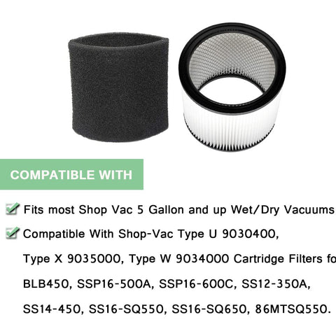 MZY Shop Vac 5-gallon compatibility visual for dry pickup.