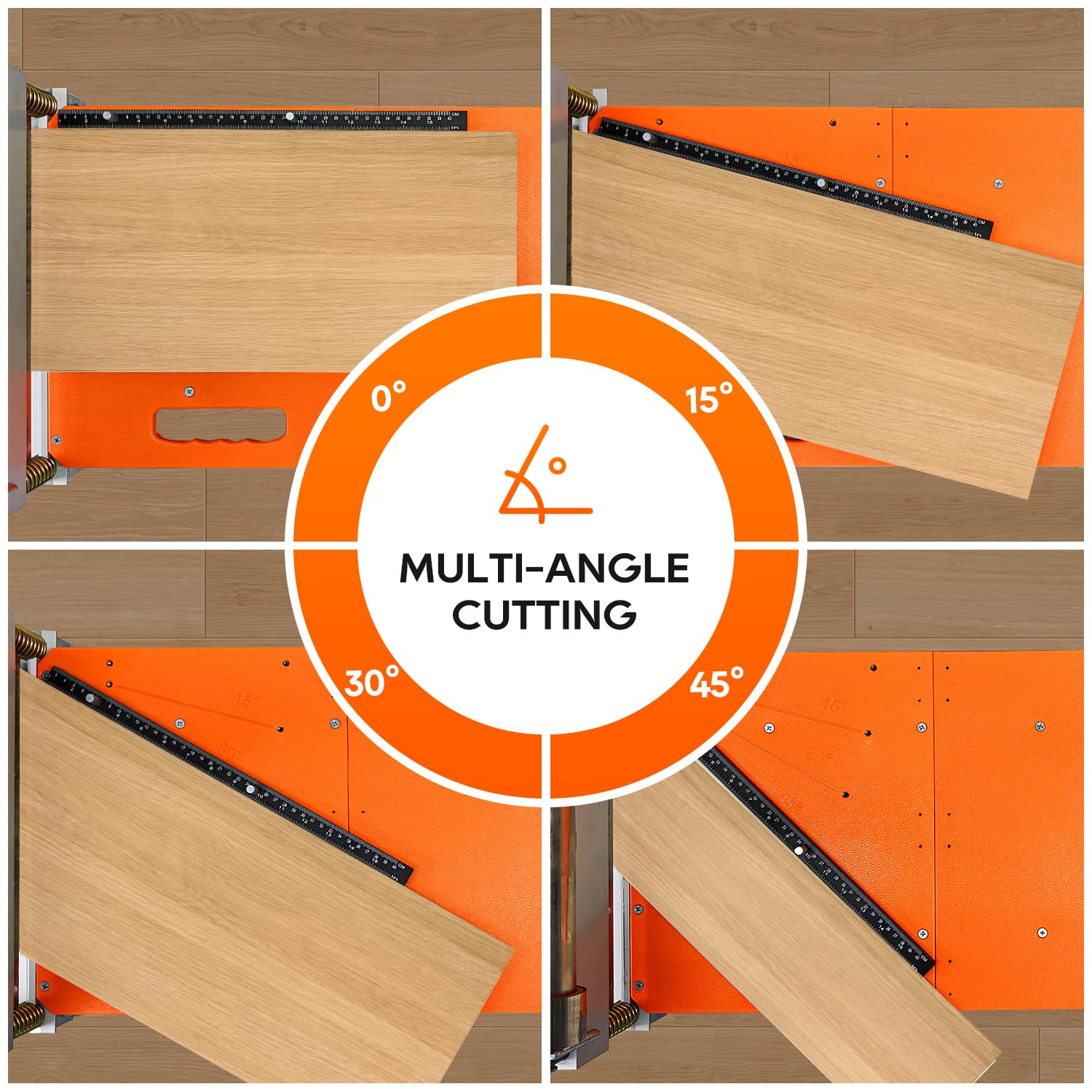 NAACOO 13-inch cut width with angle grid enables quick, accurate end-to-end trimming.
