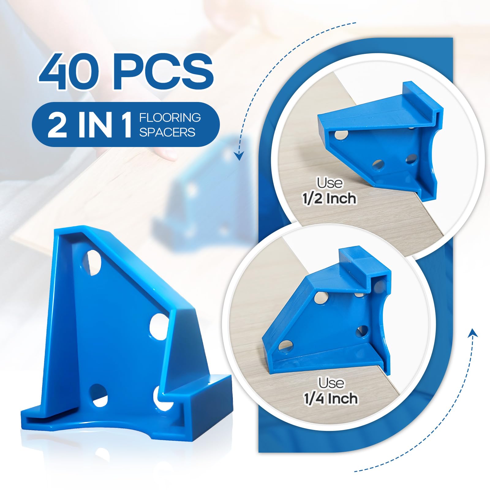 NAACOO spacers showing 1/2 inch gap for larger expansion space