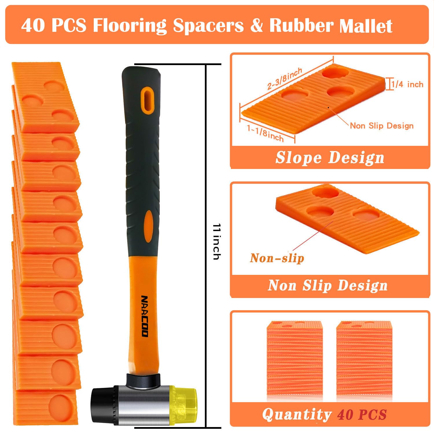 NAACOO 40pc spacers with serrated edges lock position