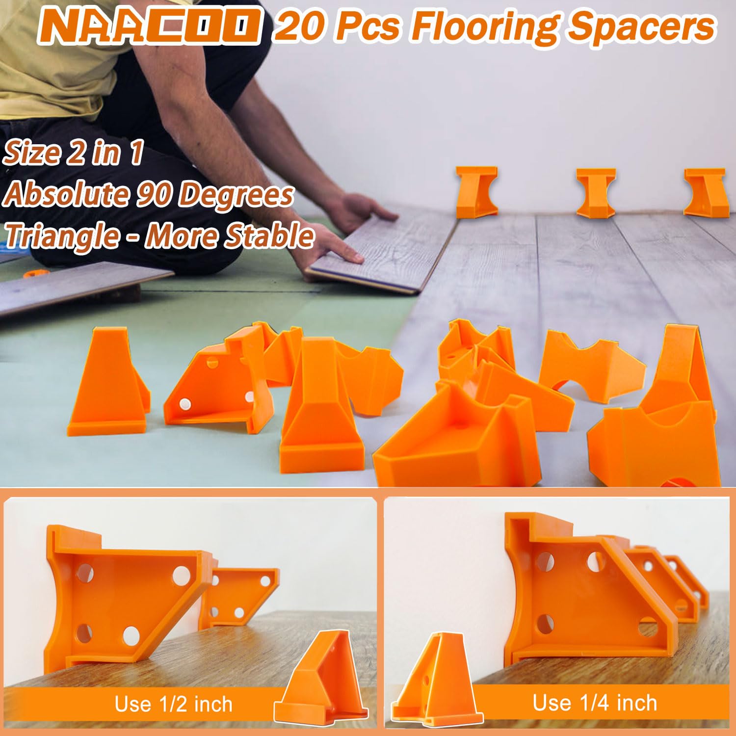 NAACOO double-faced rubber mallet protects floor surfaces