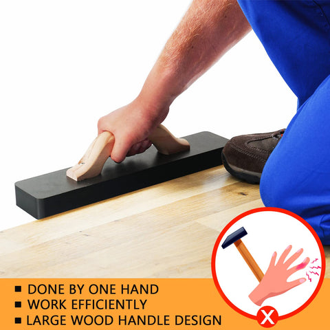 NAACOO tapping block helps form tight seams along plank edges.