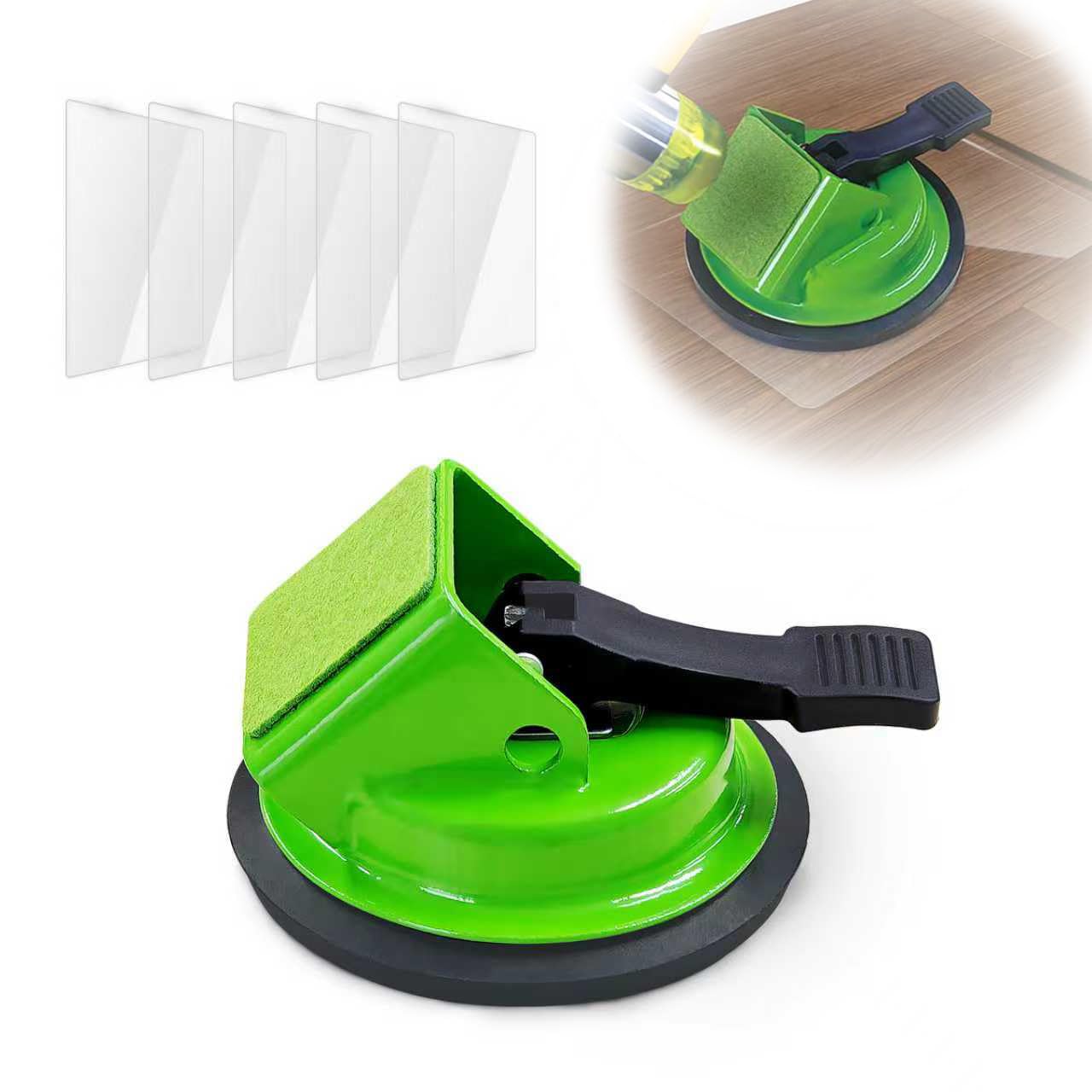 NAACOO Floor Gap Fixer in use with iron body and suction cup showing solid floor grip