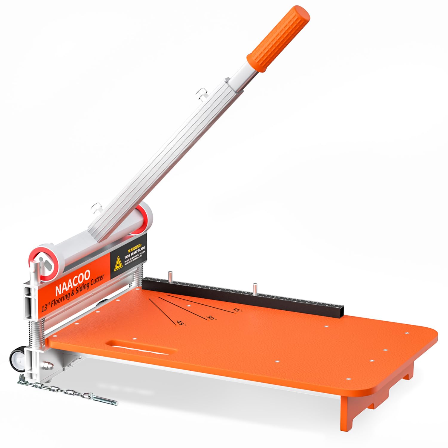 NAACOO heavy duty floor cutter front view showing sturdy aluminum frame for accurate cuts