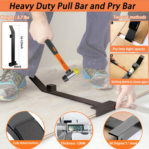 NAACOO heavy pull bar in carbon steel protects tongues and grooves.