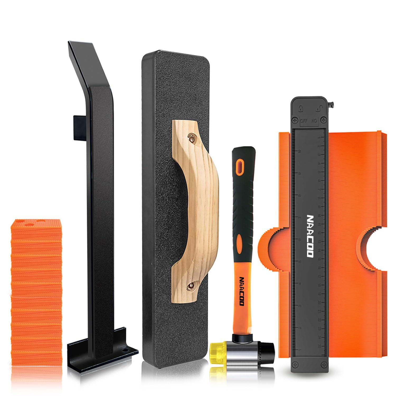 NAACOO heavy tapping block for tight seams in vinyl plank installations.