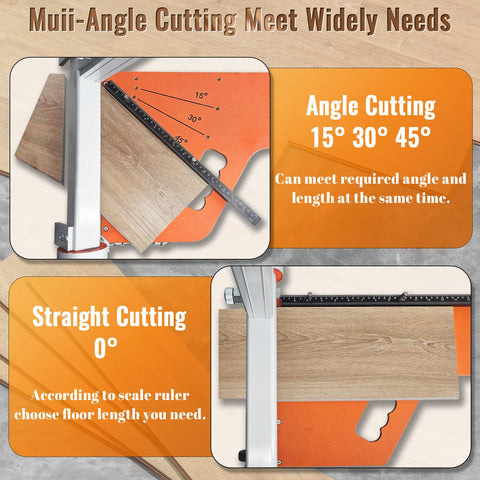 NAACOO laminate cutter shows angle-length one-step alignment.