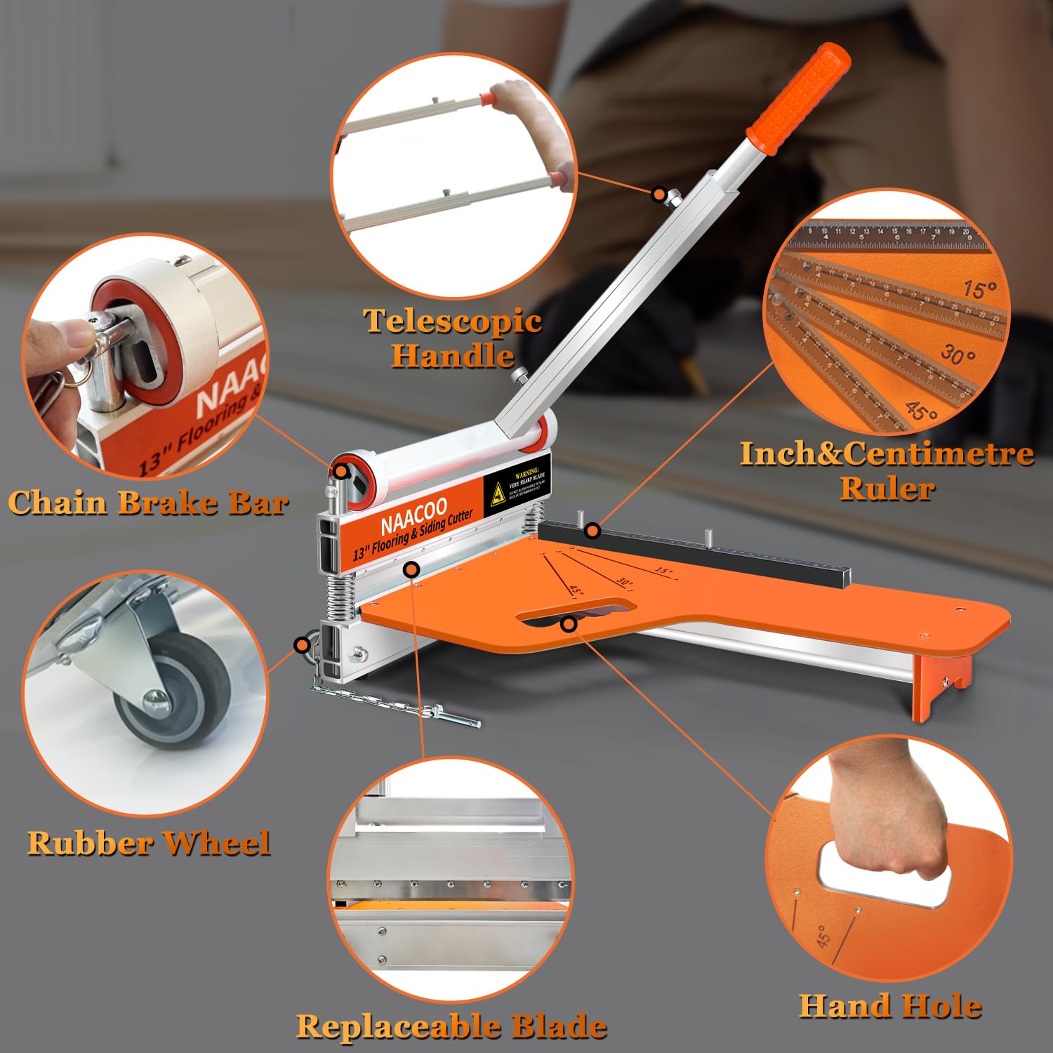 NAACOO laminate cutter handle extended for reduced effort