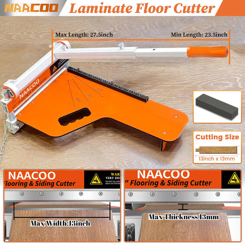 NAACOO laminate cutter with wheels and extendable handle for portability.