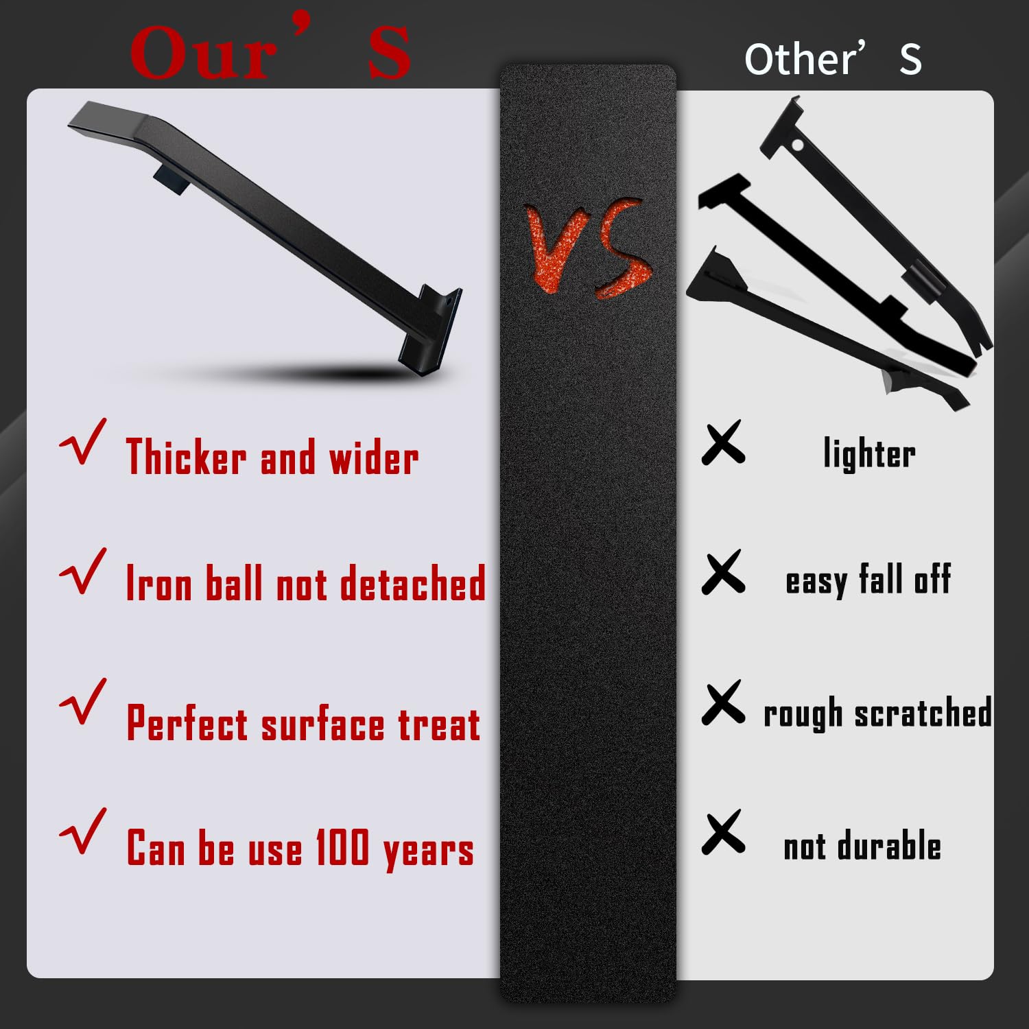 NAACOO pull bar fully felted bottom protects floors.