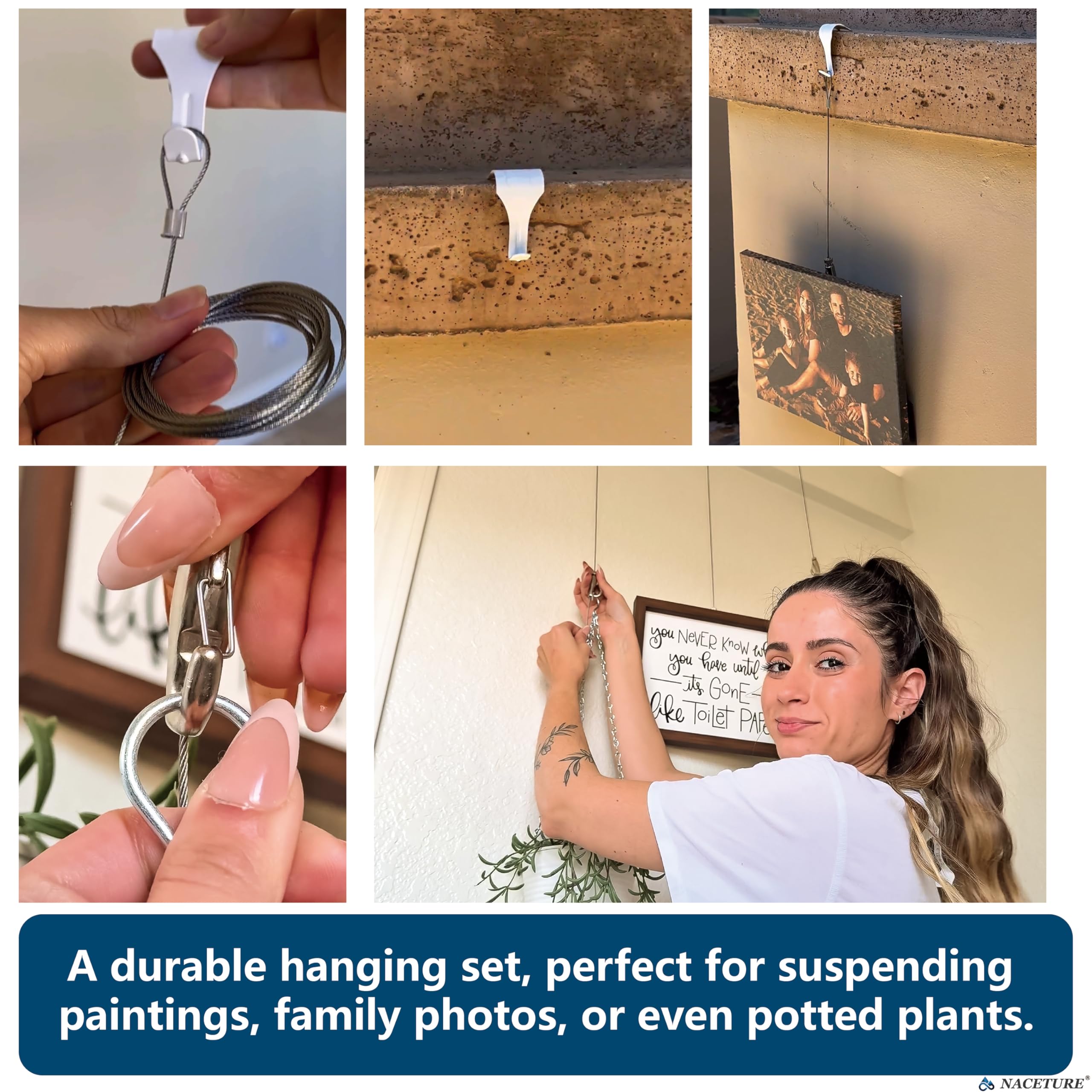 NACETURE adjustable hooks in action for flexible layouts.