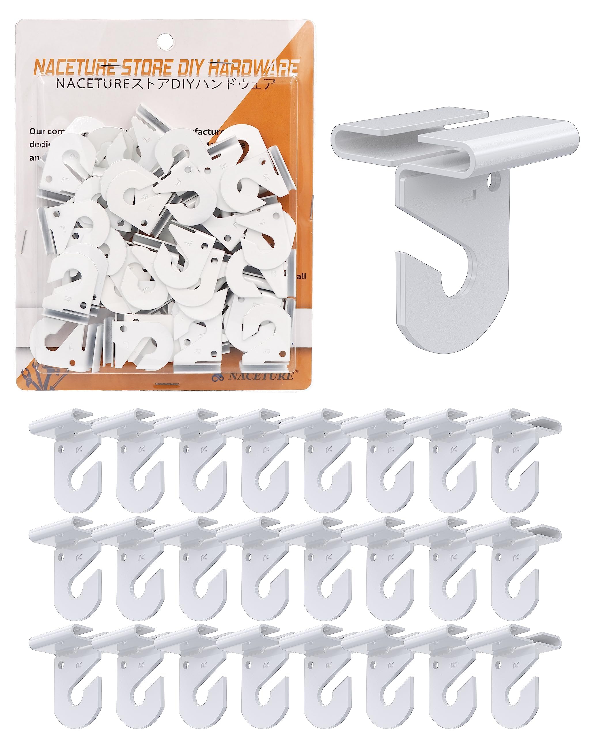 NACETURE drop ceiling hook 25-pack for secure hanging of decor