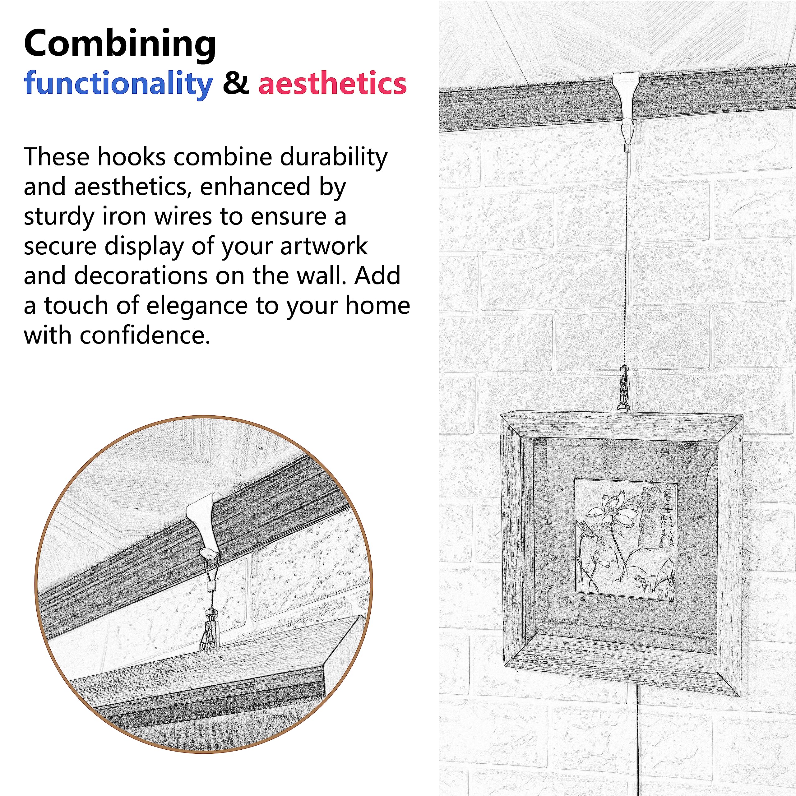 NACETURE stainless steel construction ensures durable gallery hardware.