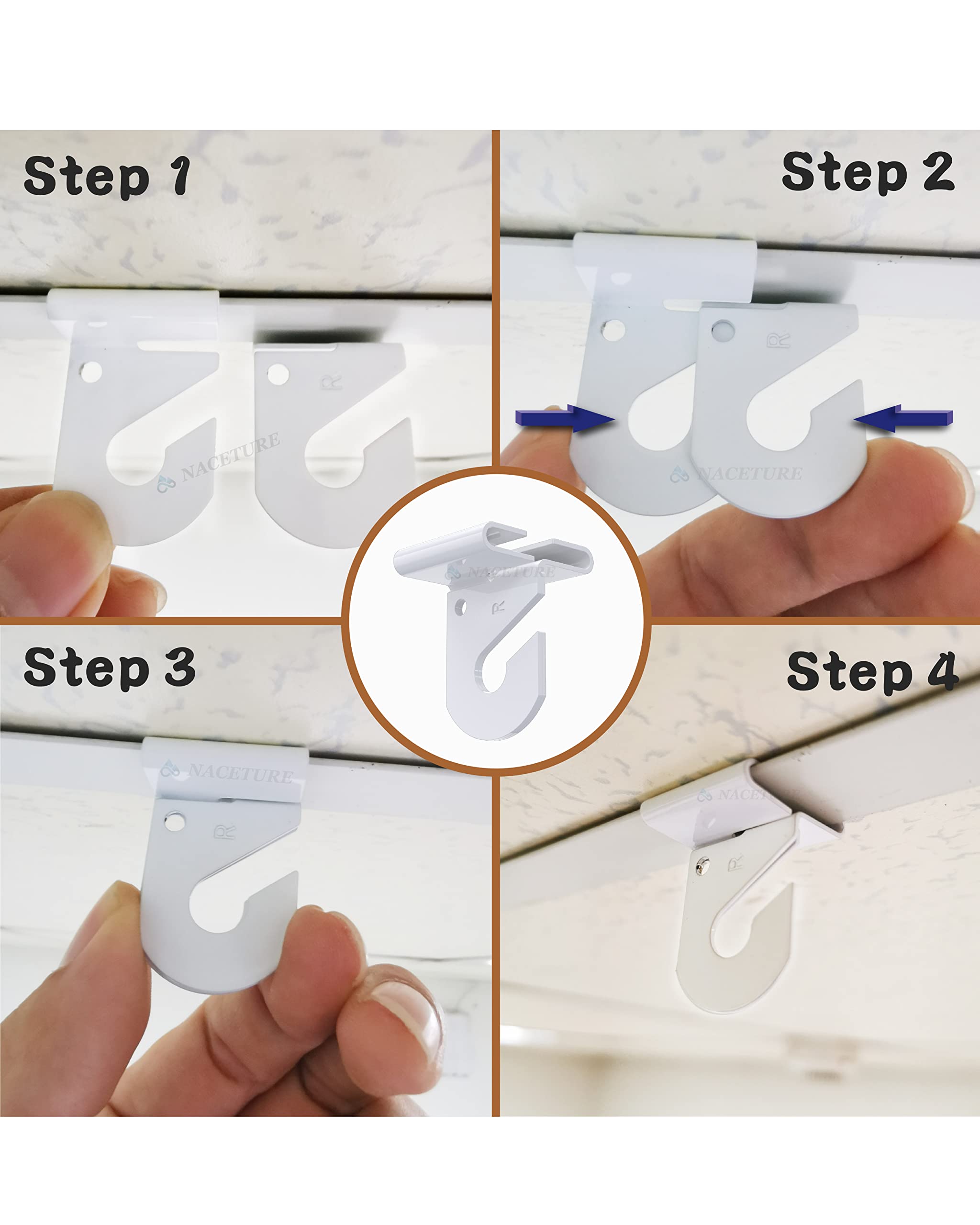 NACETURE two-piece lock system hook for quick installation