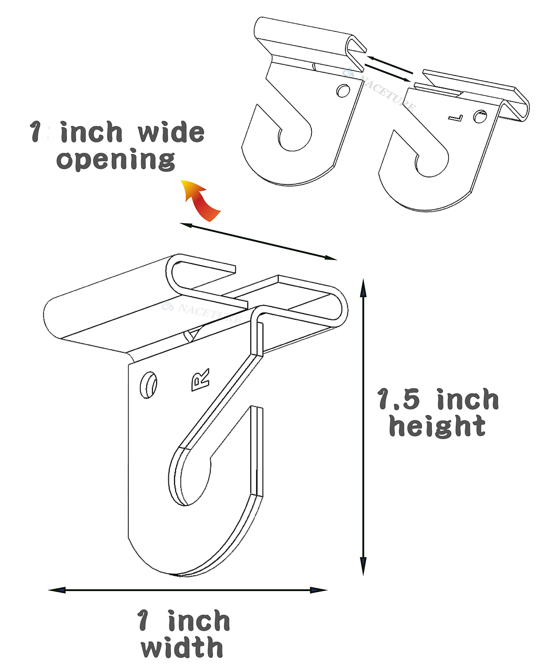 NACETURE white aluminum ceiling hook blends with ceilings and resists rust