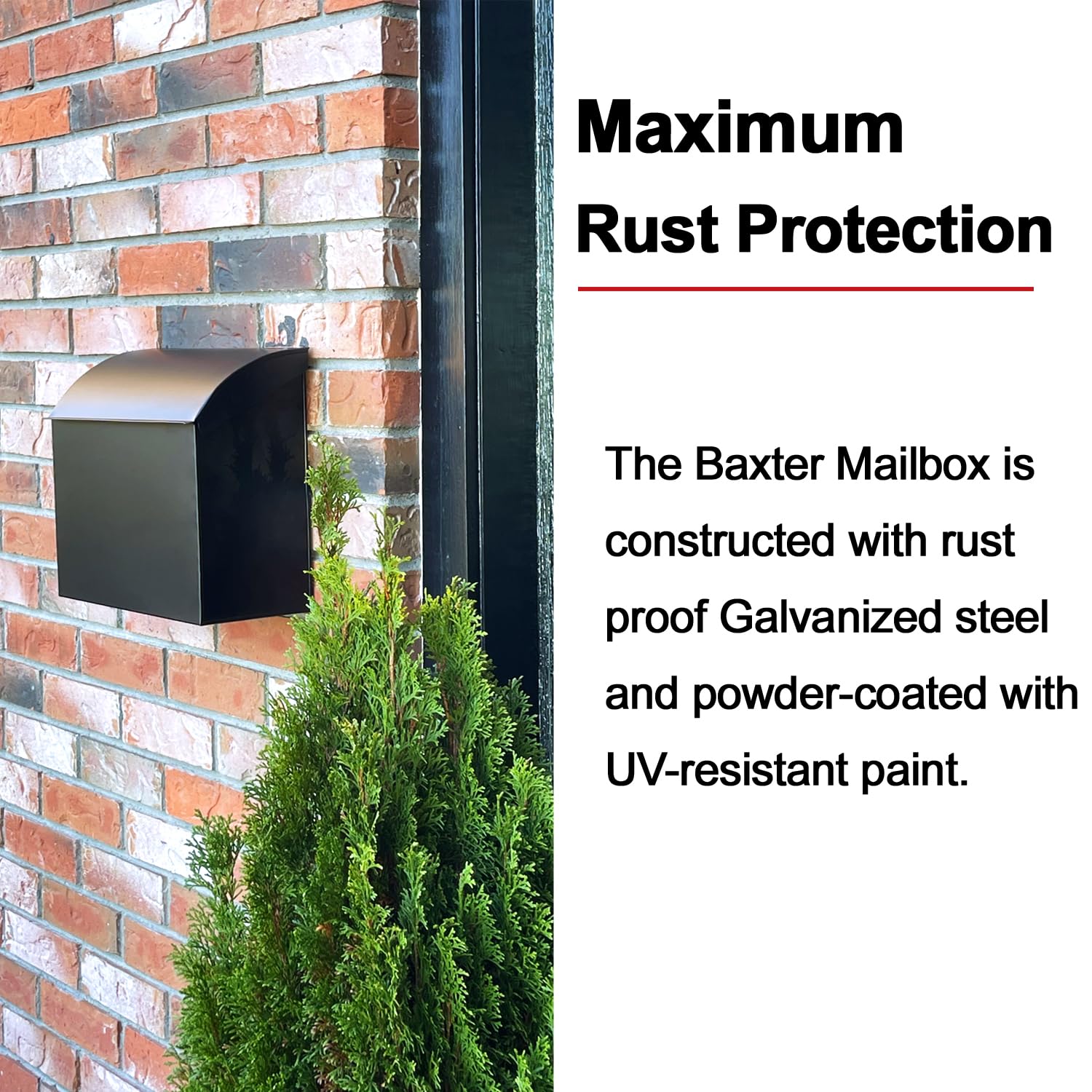 NACH mailbox top lid protects contents from rain.