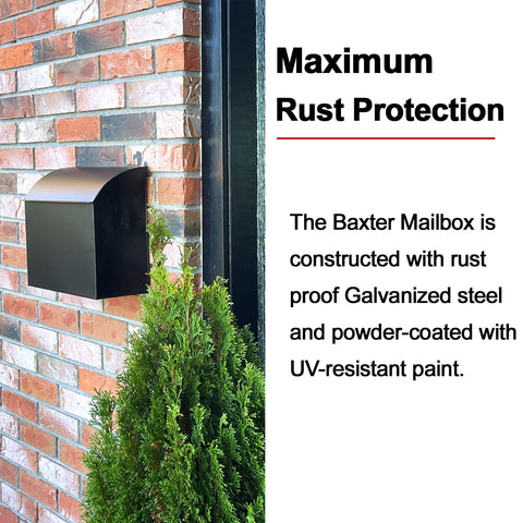 NACH mailbox top lid protects contents from rain.