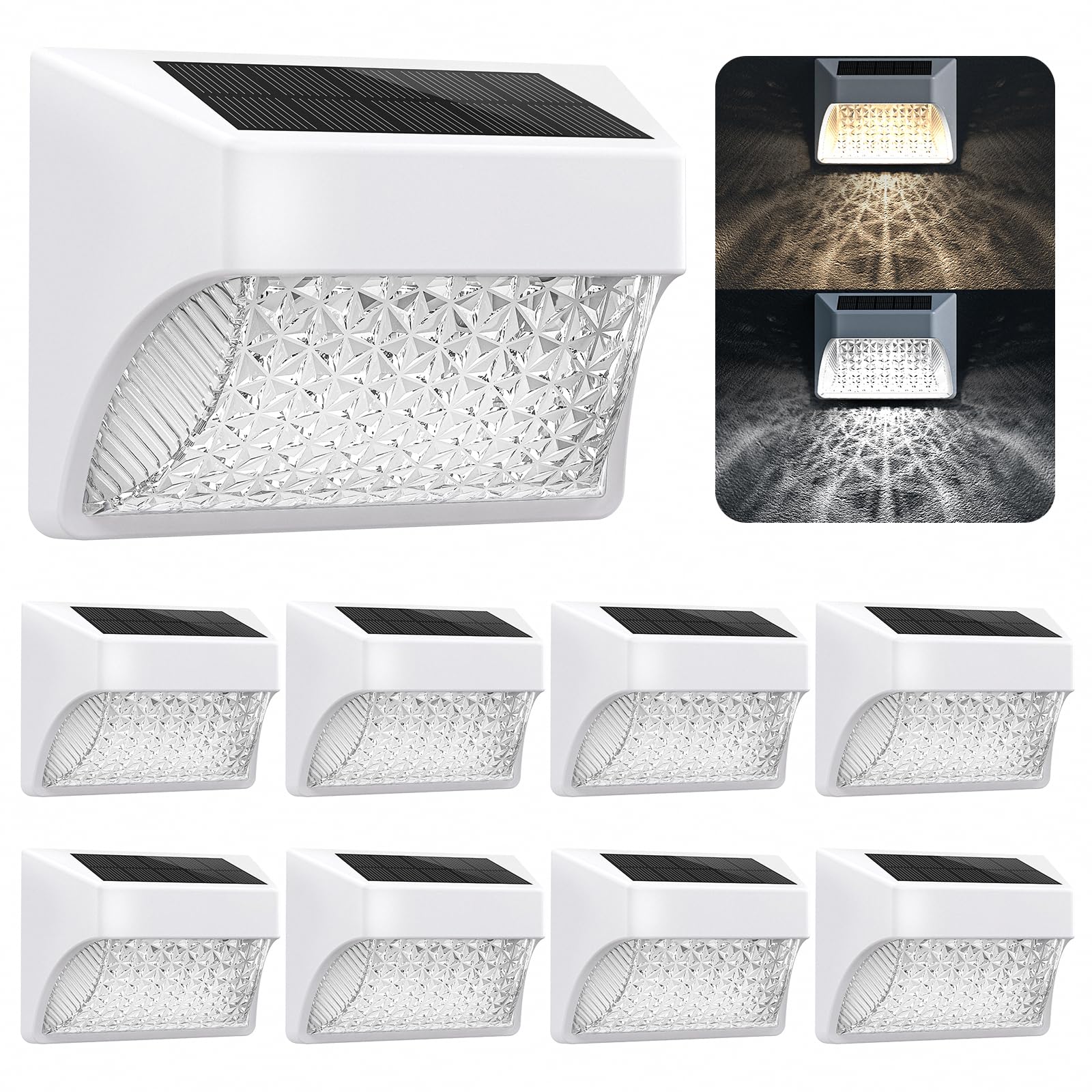 NACINIC solar fence light with diamond pattern enhances safety and ambiance along fences at night.