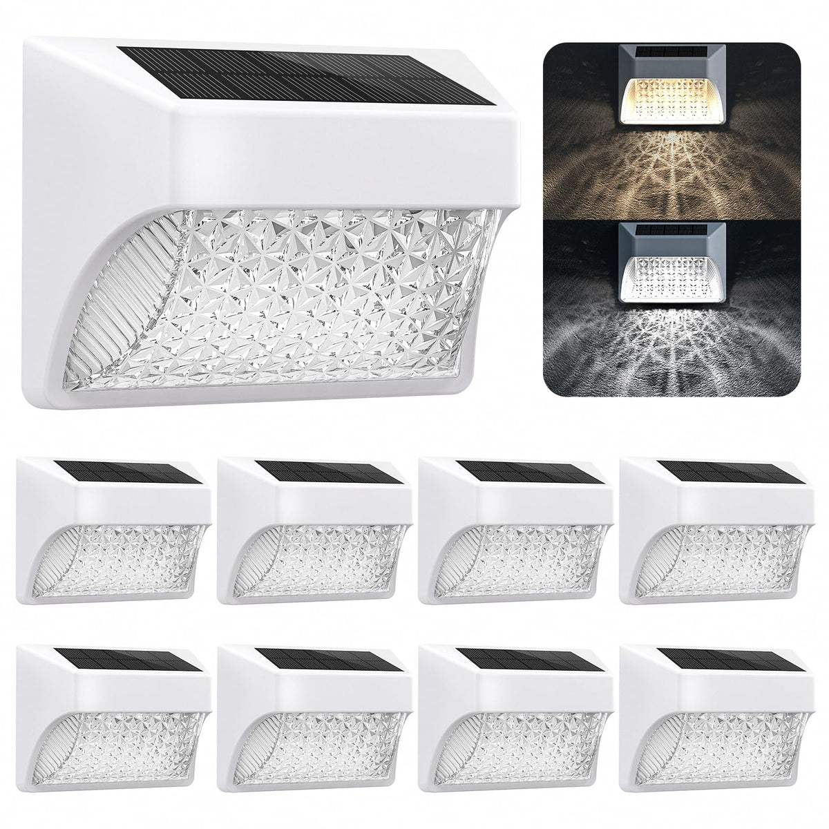 NACINIC solar fence light with diamond pattern enhances safety and ambiance along fences at night.