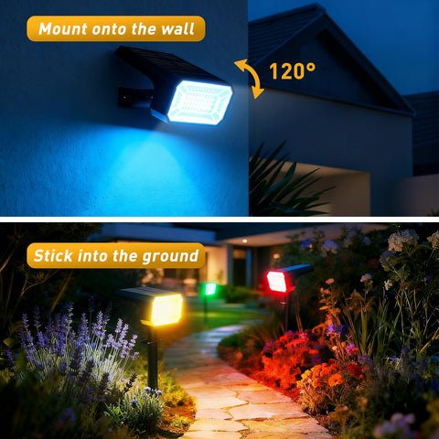 NACINIC solar spotlight IP65 weatherproof for year-round outdoor use