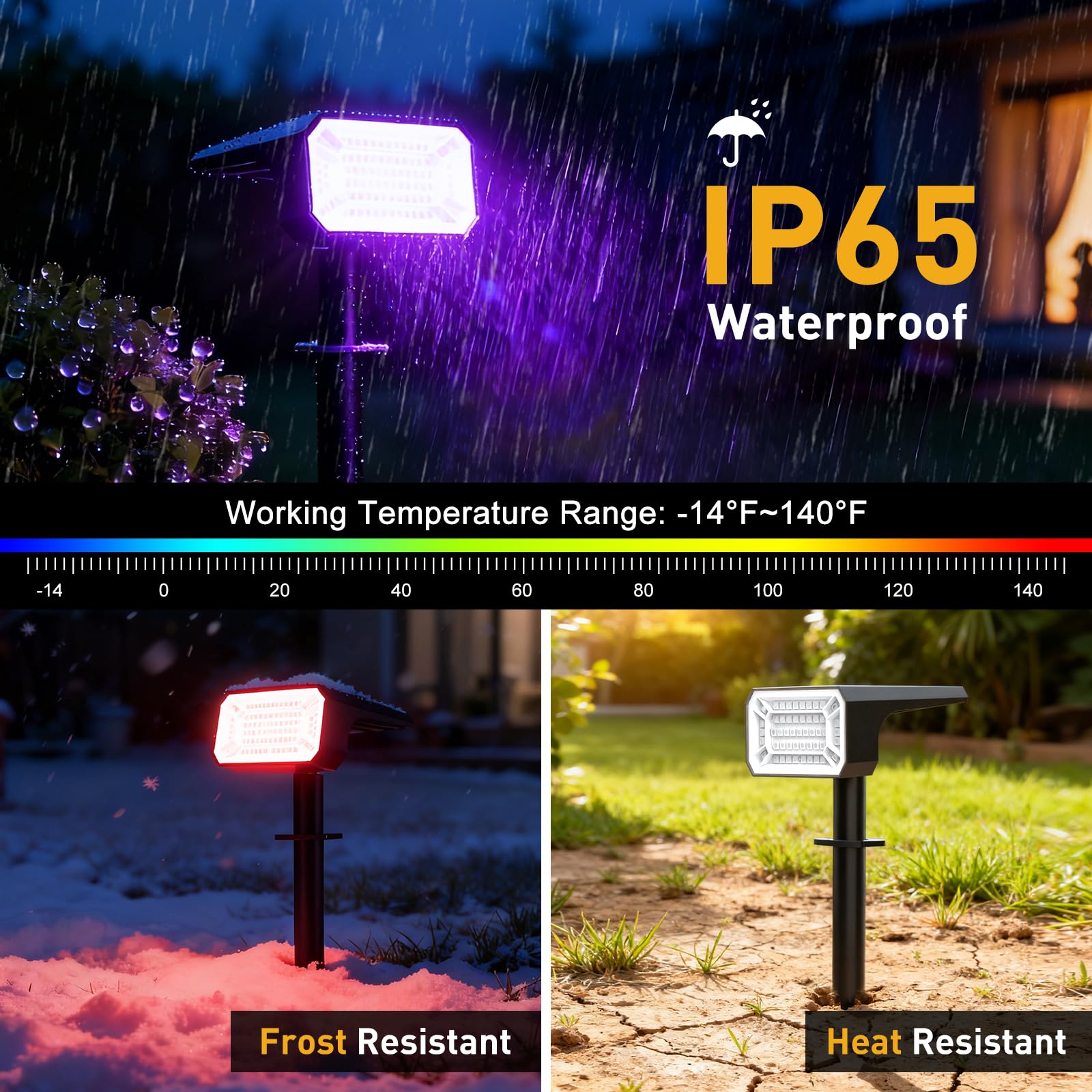 NACINIC solar spot light creates ambiance in yard with multiple color modes
