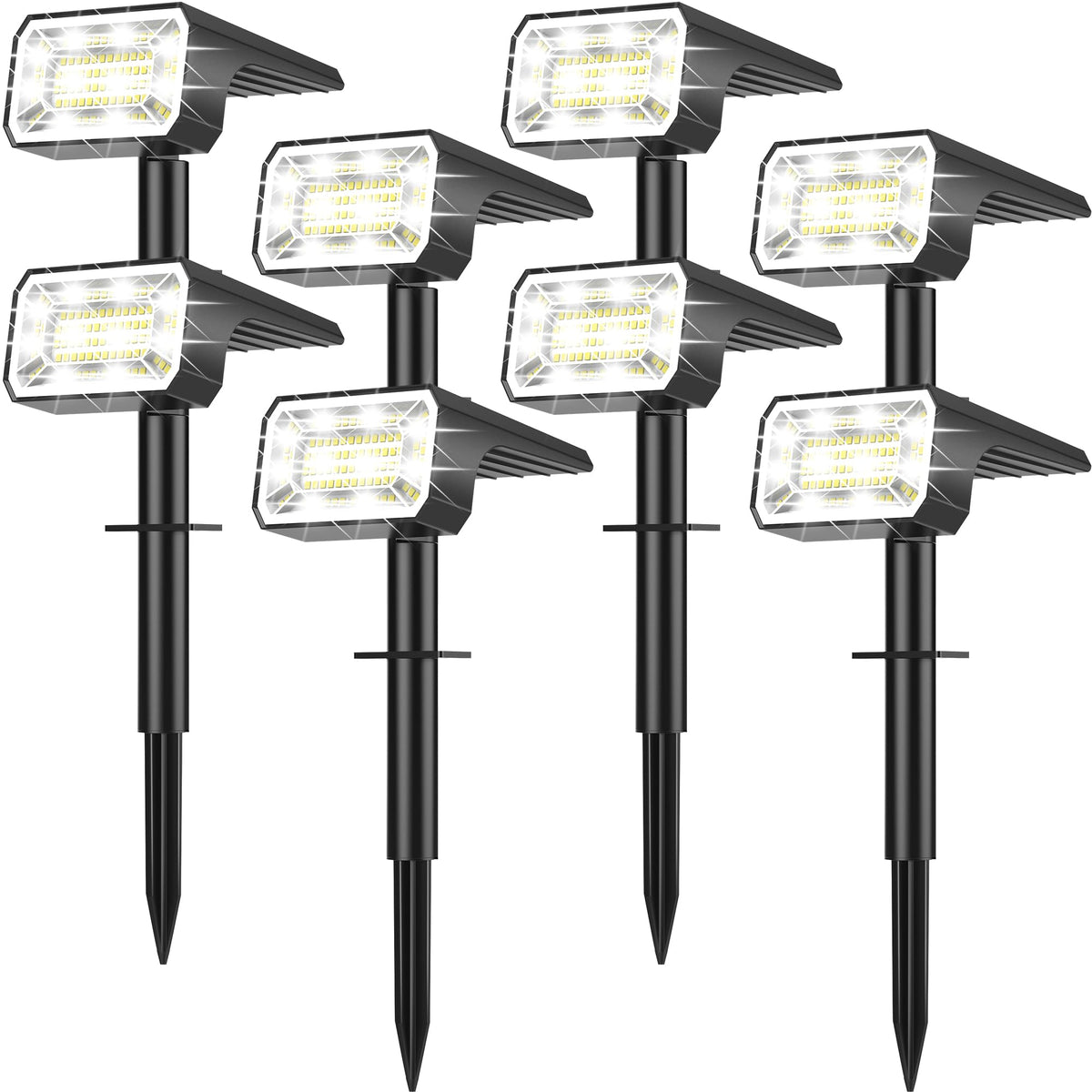 NACINIC solar spot light provides broad garden illumination.