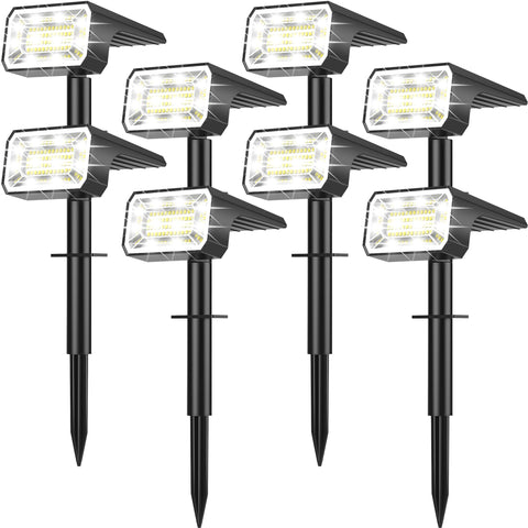 NACINIC solar spot light provides broad garden illumination.