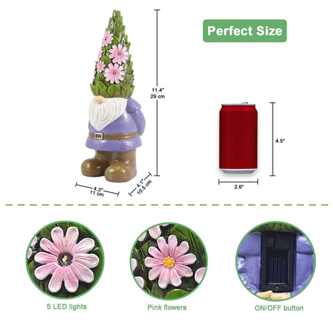 Nacome solar gnome front porch setup adds whimsical welcome.