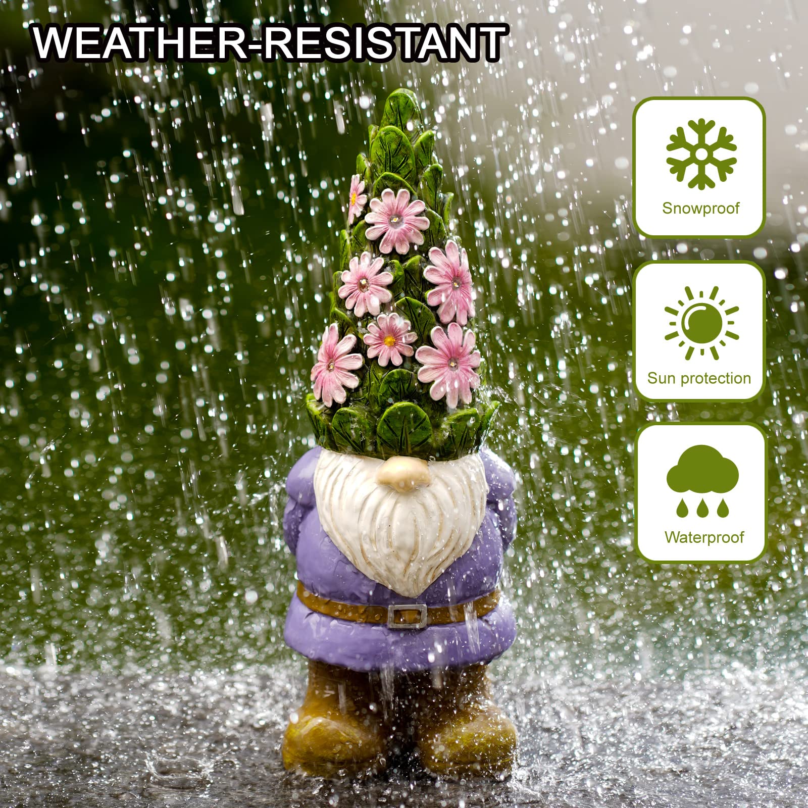 Nacome solar gnome recycled material ensures eco-friendly decor.