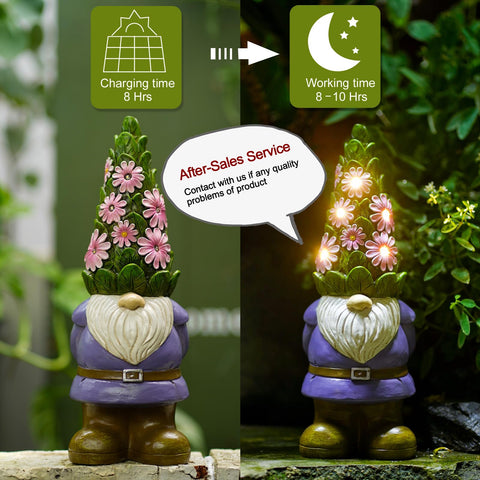 Nacome solar gnome yard display withstands weather for year-round charm.