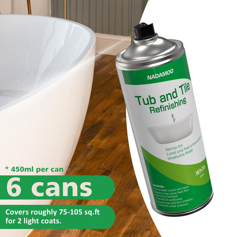 NADAMOO porcelain coating aerosol for ceramic surfaces delivering a semi-gloss finish.