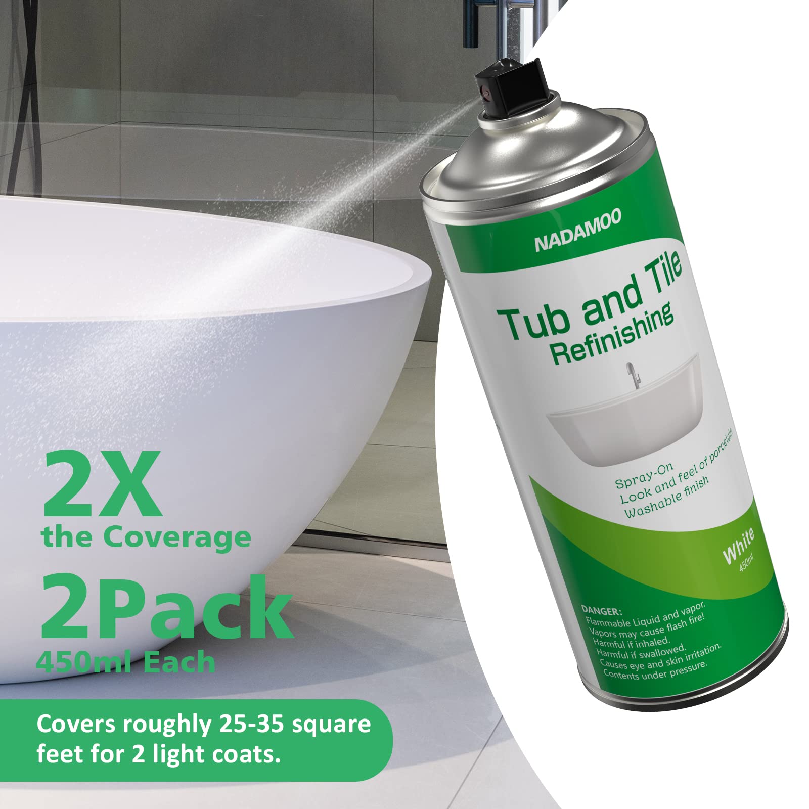 NADAMOO fiberglass refinishing coating works well in humid bathrooms against wear.