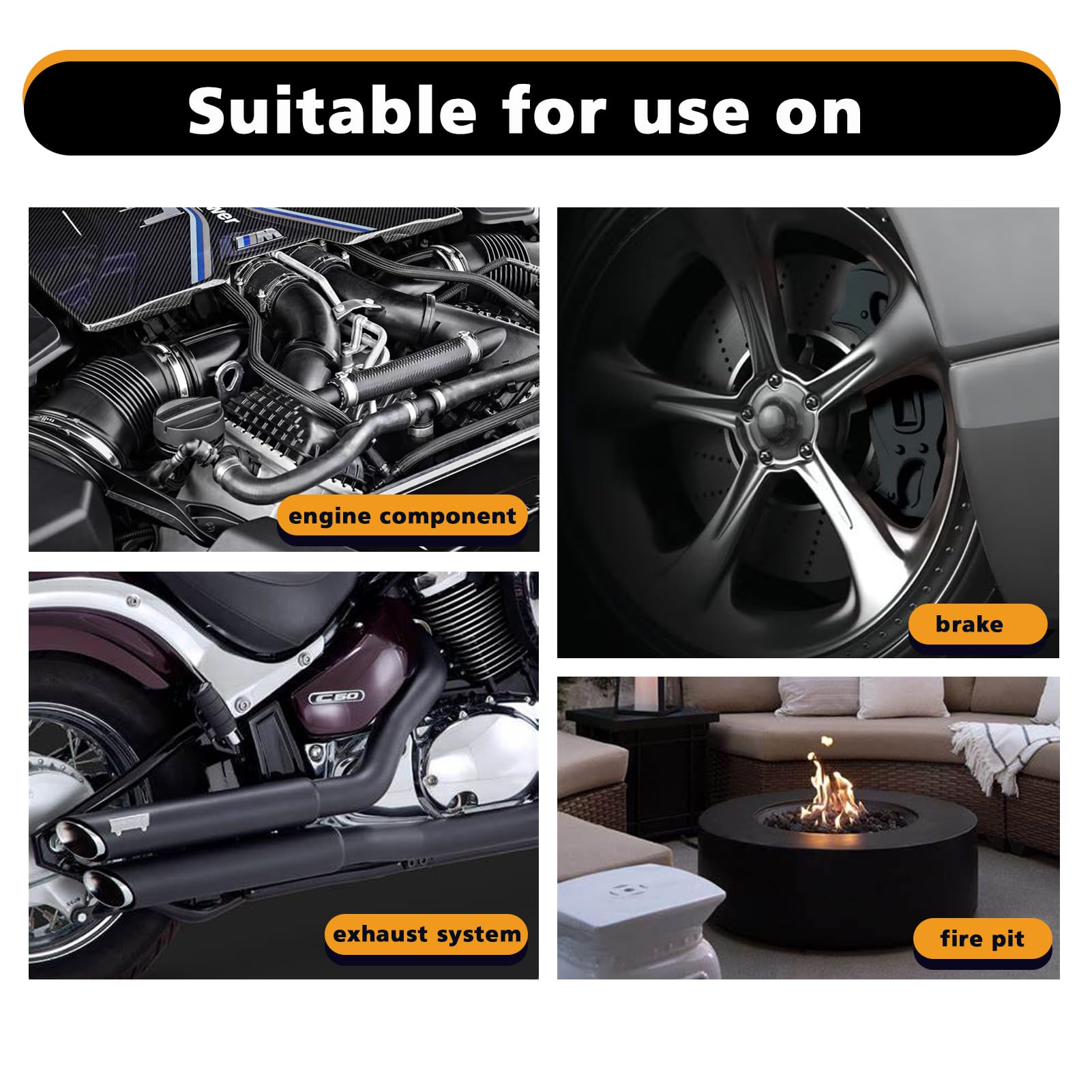 NADAMOO black coating for fireplace surrounds, stove pipes, and grills.