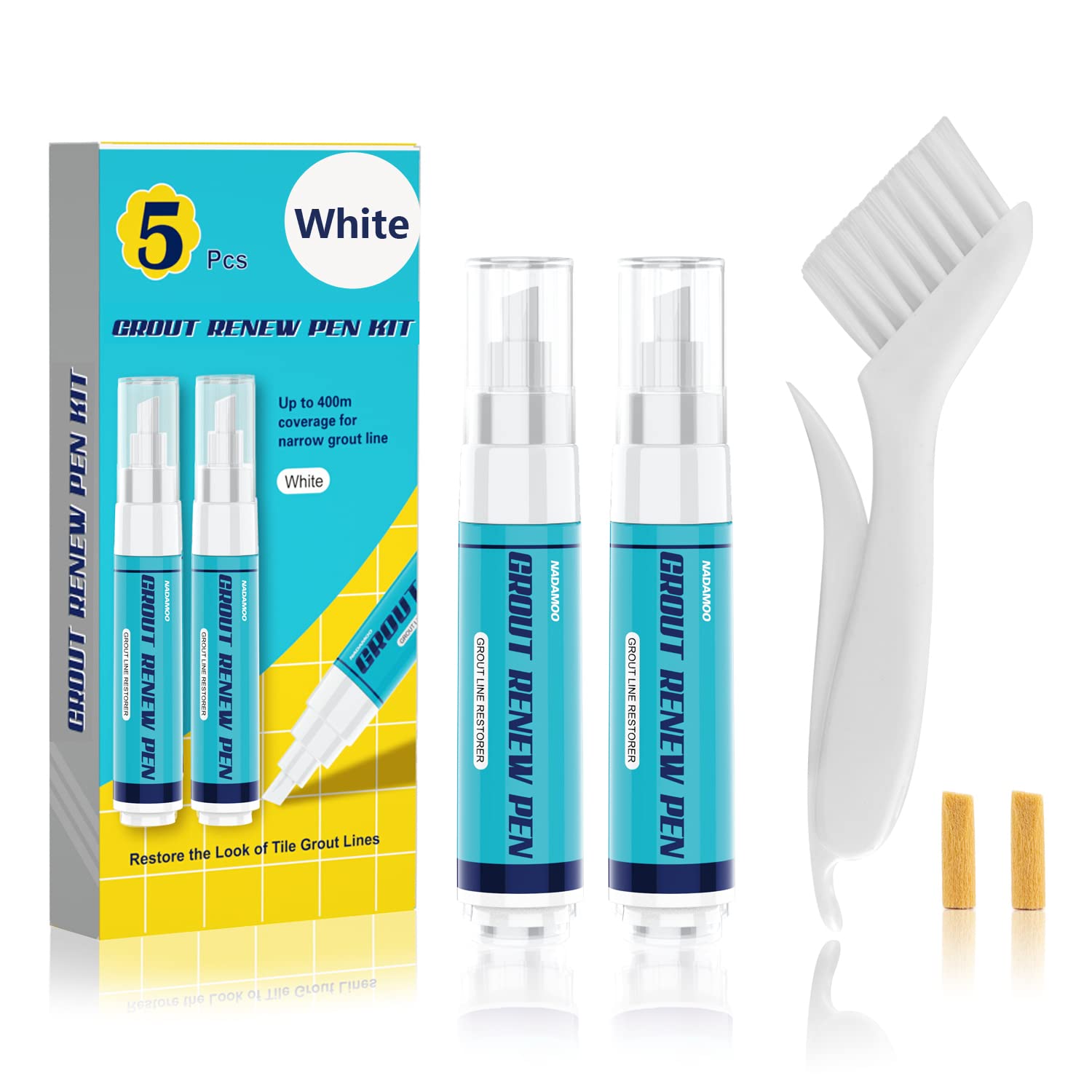 NADAMOO grout-renew pen white two-pack for quick tile grout touch-ups